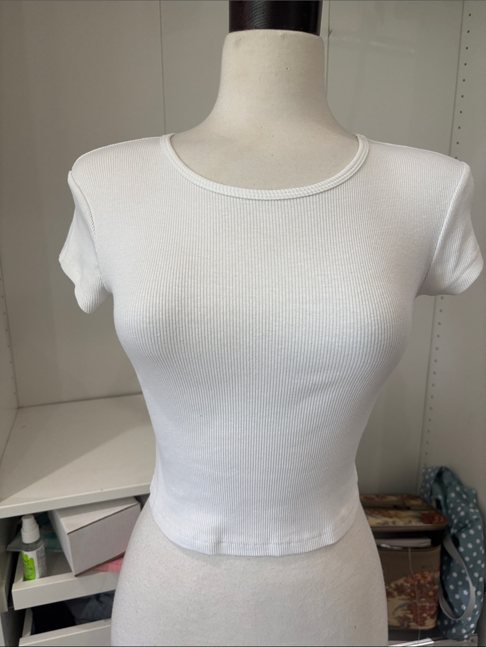 Reformation Cream Ribbed Short Sleeve Tee - Picture 5 of 9